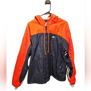 Y2K 04 Adidas Full Zip Hooded Windbreaker Women's XL Streetwear Retro Gorpcore